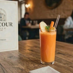 Jus frais pressés minute (pommes, carottes, gingembre)