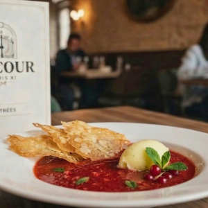 Soupe froide de fraises gariguettes à la verveine